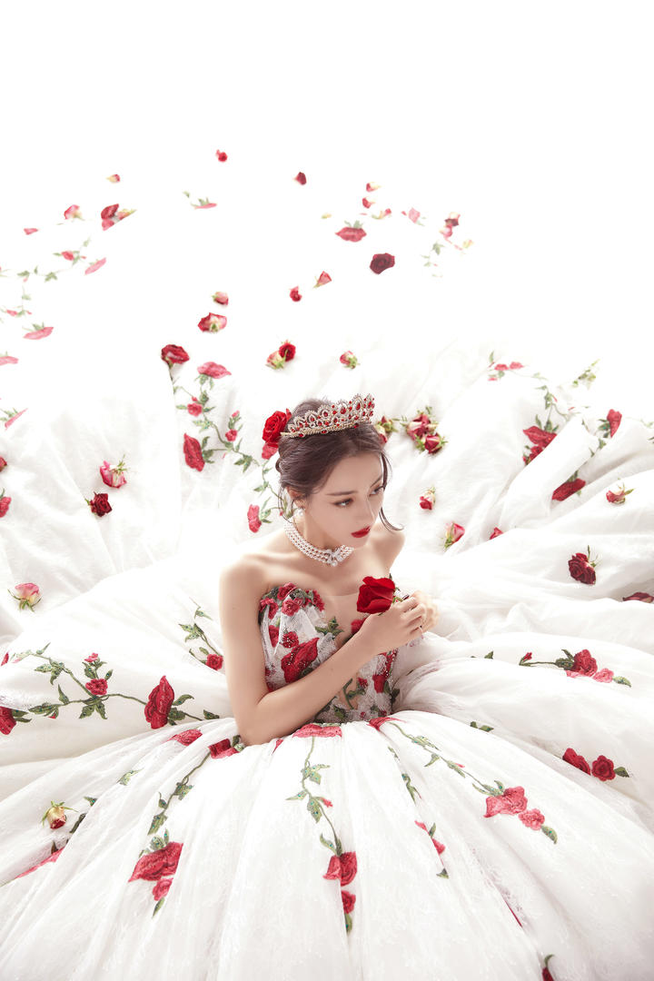 中国新疆女明星迪丽热巴婚纱照图片下载