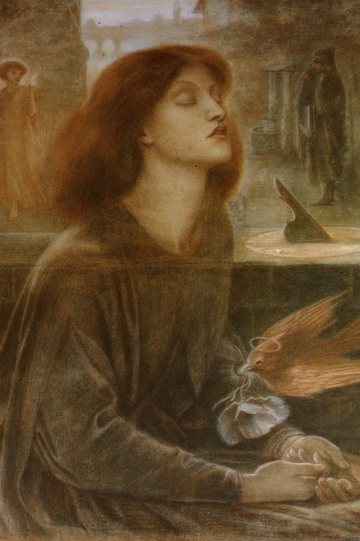 英国画家罗塞蒂高清美女肖像油画作品图片