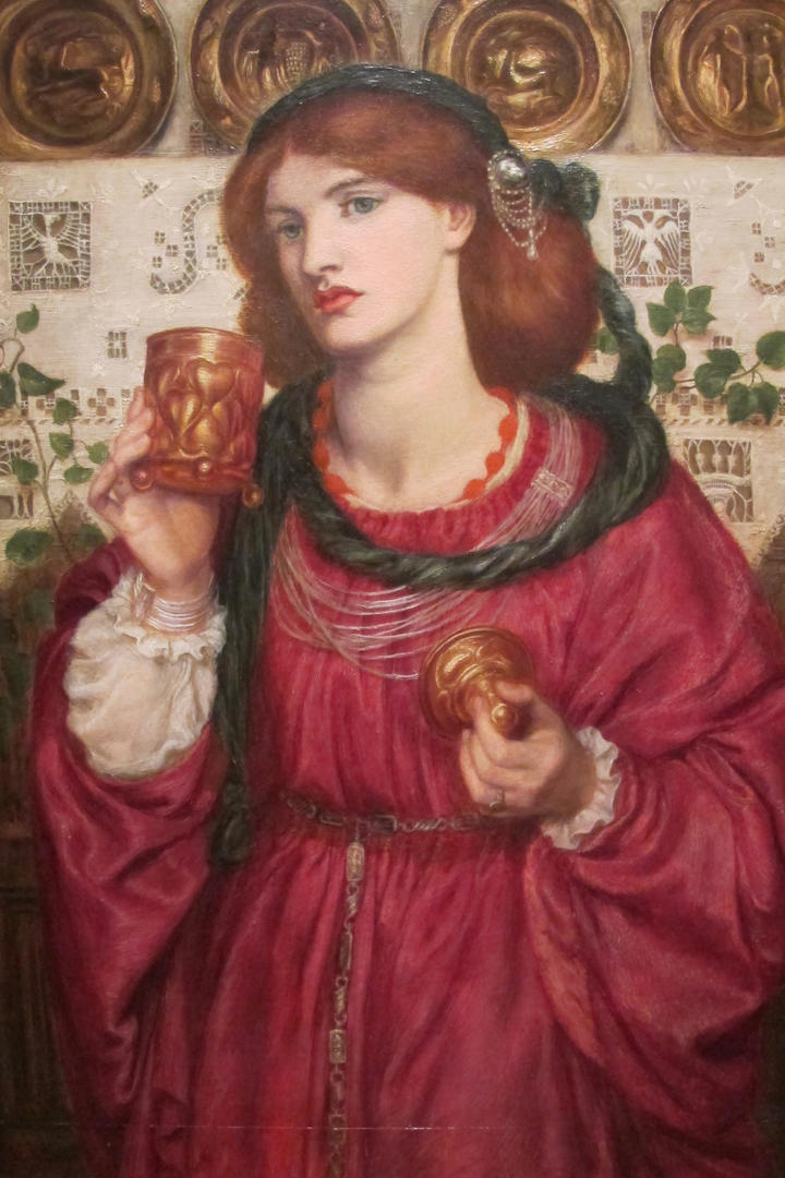 喝水的贵妇人国外人像油画作品图片大全