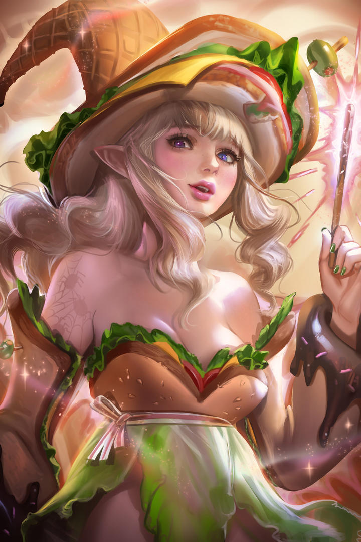 小清新画风的动漫美女高清手机壁纸图片