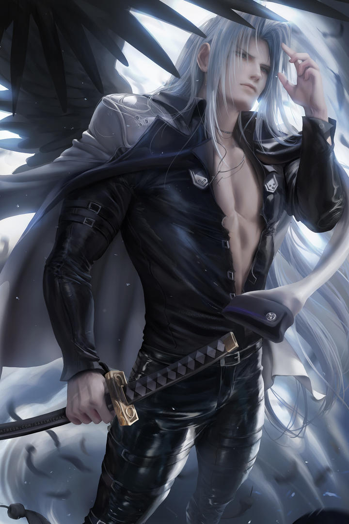 高冷的银发武士动漫男生壁纸图片下载