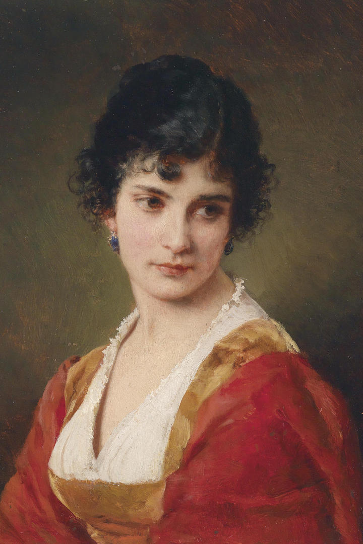 意大利美女肖像油画作品图片欣赏