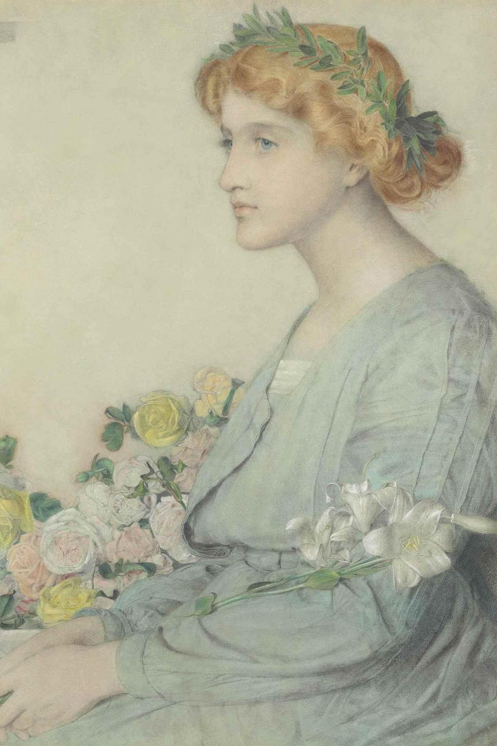 西方金发美女肖像画插画作品图片下载