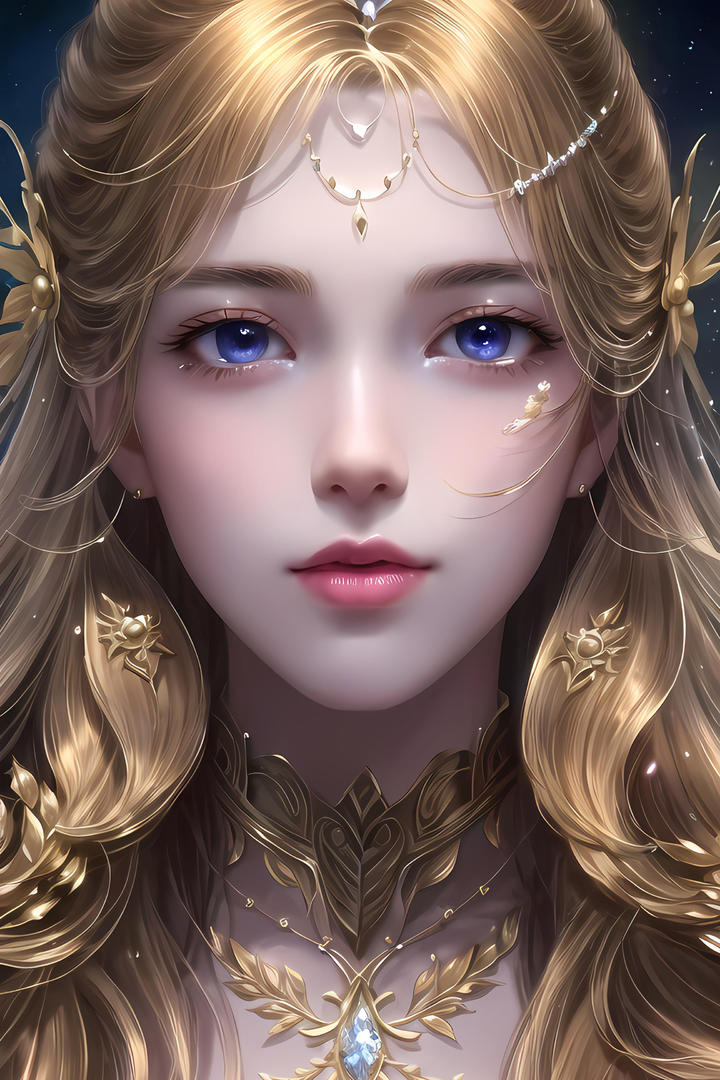 蓝眼睛漂亮女神AI美女壁纸
