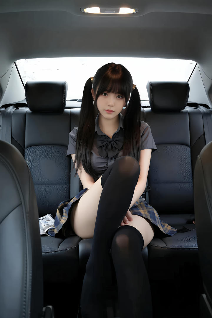 黑丝萝莉车上大胆写真