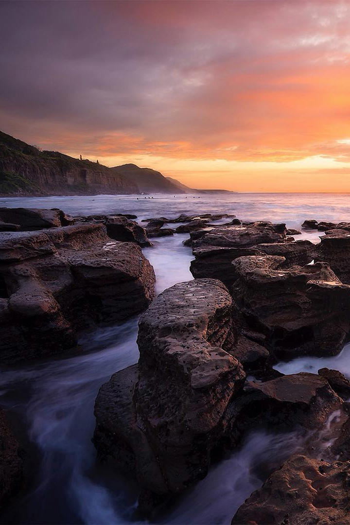 高清海边礁石唯美风景壁纸图片