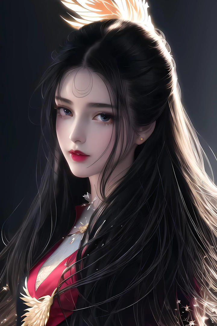 AI动漫美女黑色系女生壁纸图片下载