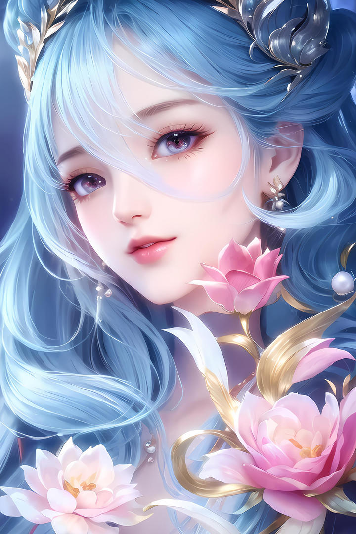 绝色颜值AI动漫美女素材图片下载