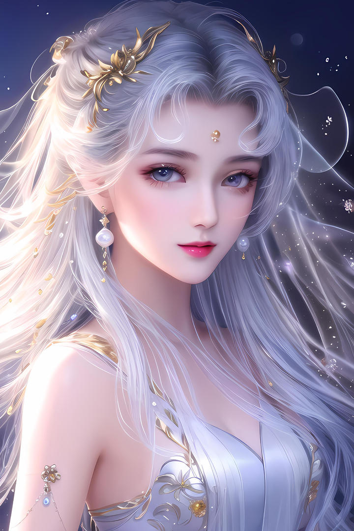 AI生成的动漫美女图片