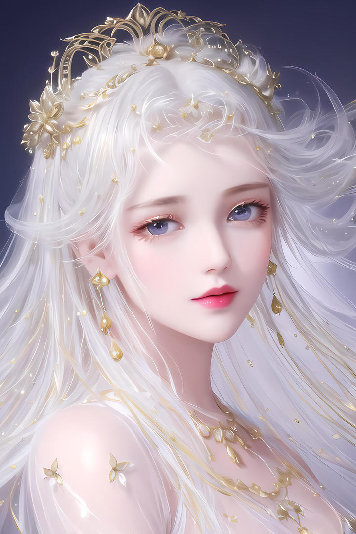 白色头发美女AI动漫壁纸大全