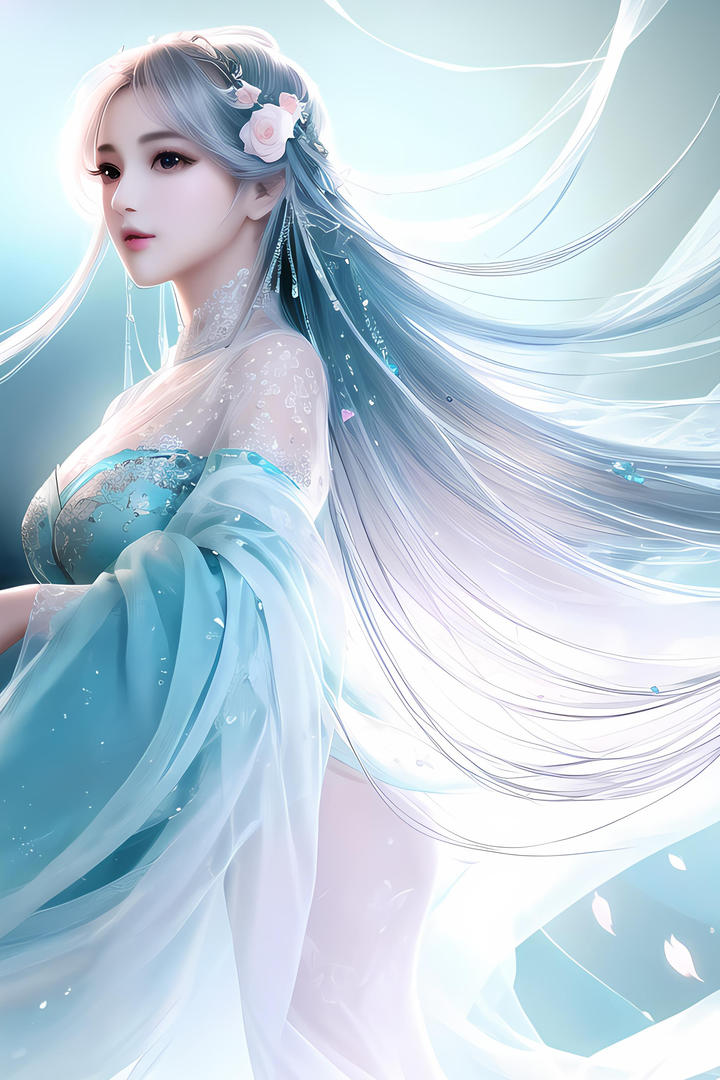 长发AI美女高清壁纸图片