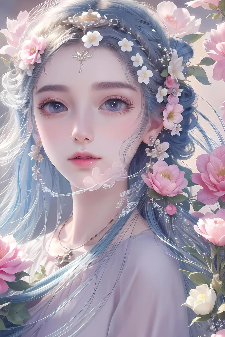 唯美动漫AI美女壁纸图片
