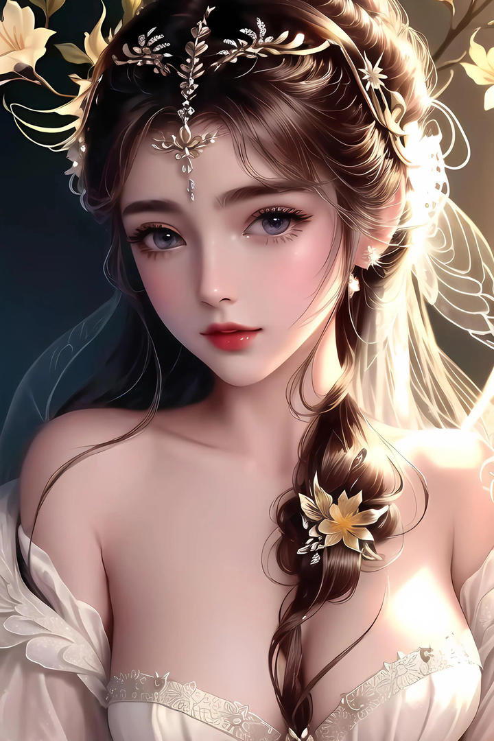 大眼睛AI动漫美女高清壁纸图片
