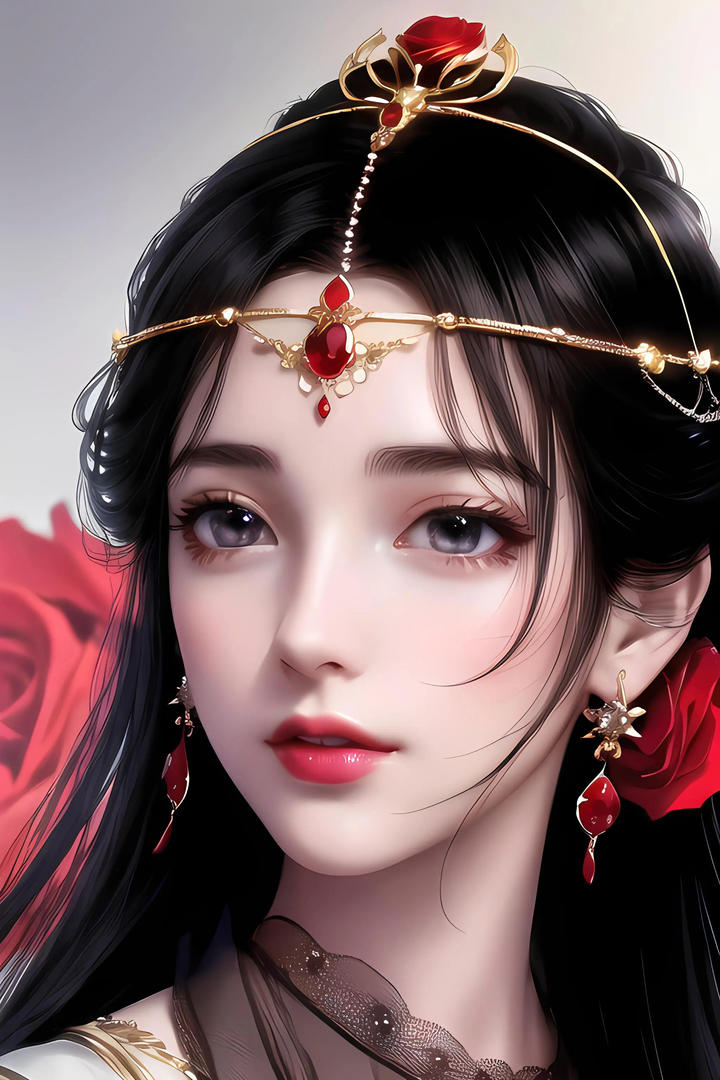 大眼睛AI美女二次元图片
