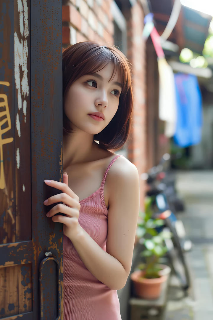 高清短发甜妹图片